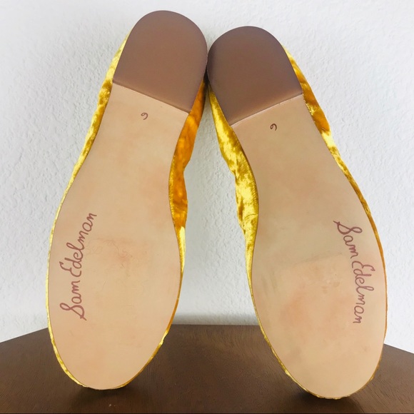 Sam Edelman Felicia Yellow Crushed Velvet Size 6 - Picture 10 of 14